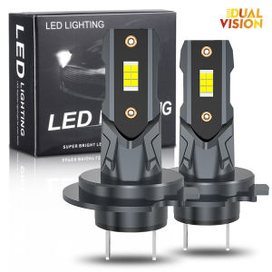 Dualvision 2PCS H7 LED Headlight Canbus Bulbs 110W 22000LM Mini Lamp 7035 CSP 6000K White Led Turbo Fog Lights with Fan 12V