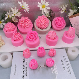 Rose Peony Mold Chocolate Mousse Ice Cream Mold Epoxy Aromatherapy Gypsum Candle Baking Mold