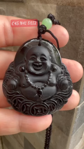 Mặt Dây Chuyền Phật Di Lặc Đá Mã Não Đen Kt Cao 45mm Ngang 41mm Dầy 12mm có 499k ạ