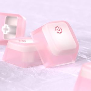 Nogi Cherry Profile ABS Silicone Keycap Set Trắng Đen Sakura Pep Very Peri Cho Gh60 Poker 87 TKL 104 Bàn Phím Cơ Tương Thích ANSI