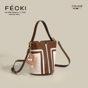 Fecki Birthday Gift Retro Bucket Bag for Girlfriend High Quality Single Shoulder Crossbody Bag Fashionable Soft Synthetic Leather