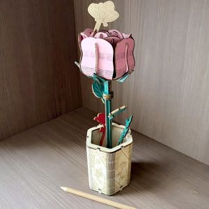 Đồ Chơi Tự Làm Bằng Gỗ Hình Hoa Hồng Lắp Ráp Đồ Trang Trí Bàn Làm Việc Đồ Chơi Sáng Tạo Đồ Chơi Thủ Công Khó Khăn