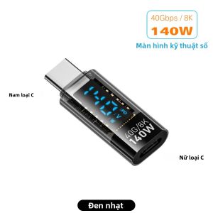 Cáp Chuyển Đổi USB C 90 Độ 40Gbps Màn Hình LED PD 140W Hỗ Trợ 8K Hình Chữ U USB4 Type C Cho Thunderbolt 3/4 Góc Vuông UGOULD