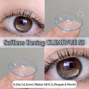 Softlens Clear Bening Clearvue 58 Dia. 14.2mm Minus ( -0.50 s/d -15.00 ) Soflens Transparan Minus Tinggi