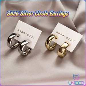 Need. Korean Style Circle Earrings S925 Silver Needle Studs