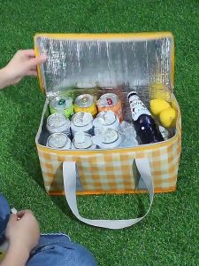 Outdoor Large Picnic Bag Portable Lunch Bag Insulated Fresh Keeping Camping Storage Bag Thickened Foil Bento Bag Travel Tote Bag