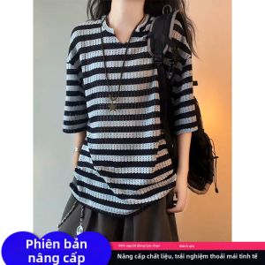 CHENMU | Áo Thun Tay Ngắn V-neck Màu Xanh Thông Gió cho Nam và Nữ