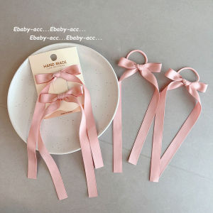 Knot Hair Accessories for Girls Long Sash Satin Butterfly Knot Hair Clips No Damage Hair Ties Ponytail Stylish Hair Bands