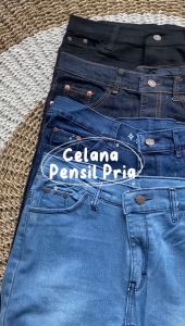 CELANA JEANS JUMBO PANJANG HITAM PRIA REGULER SLIM FIT MELAR BIG SIZE 27-44