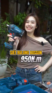 Máy Siết Bulong Bossun BS-IW950N Lực siết 950Nm Động cơ Không chổi than Ruột Đồng 100% Chuyển Siết Mở Ô tô tải xe kéo