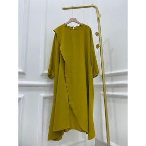 Long Tunik Belah Depan Atasan Wanita Jumbo Lengan 3/4 Crinkle Airflow