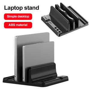 Adjustable Vertical Laptop Stand for MacBook Plastic Foldable Holder Single/Double Slot – Black⚡PH deliveryIn stock⚡