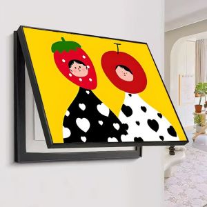 Tranh Trang Trí Hộp Điện Dopaamine Phong Cách Scandinavia Không Thể Tùy Chỉnh Chất Liệu Nhựa Tranh Che Giấu Hộp Điện Trong Phòng Khách