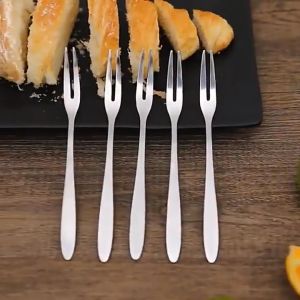 10/20ชิ้น ส้อมผลไม้สเตนเลส - ส้อมขนมเค้กขนาดเล็ก - ช้อนส้อมครัวสร้างสรรค์ - ส้อมเครื่องใช้บนโต๊ะอาหารในครัวเรือน