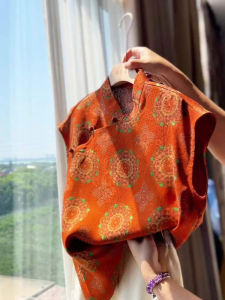 YUFUQING | New Chinese Style Retro Embroidered Sleeveless Shirt Women Summer High Waist Loose Fit Casual Floral Print Thinming Top