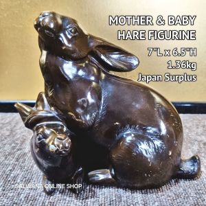 MOTHER AND BABY HARE / RABBIT FIGURINE • JAPAN SURPLUS