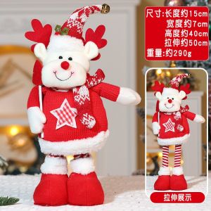 Christmas Telescopic Dolls Christmas Decorations Cartoon Woven Santa Claus Snowman Elk Toy Party