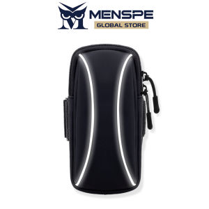 MENSPE กระเป๋ากระเป๋ารัดต้นแขนสะท้อนแสงสำหรับออกกำลังกายกระเป๋าถุงใส่ของรัดแขนวิ่งกระเป๋ารัดต้นแขนกระเป๋าโทรศัพท์มือถือกันน้ำสำหรับกีฬากลางแจ้งออกกำลังกายกายบริหารวิ่งในกระเป๋าคล้องแขนผ้ารัดแขนแบบสปอร์ต