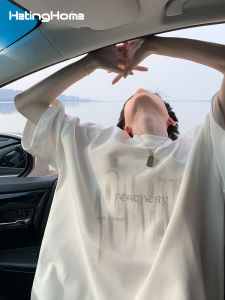 HetingHOME | Áo thun nam tay ngắn Hetinghome mùa hè dáng rộng thoải mái chất liệu cotton in họa tiết sáng tạo thường ngày thời trang đường phố