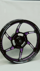 MOKOTO ELITE SPEC R1 SPORTS RIM MAGS FRONT AND REAR SET SIZE "14 MULTI SPOKES CNC ALLOY RIM MAGS FOR MOTORCYCLE