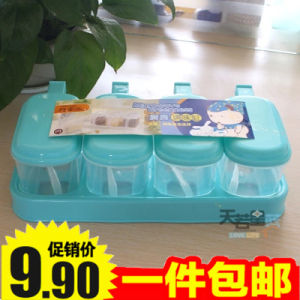 Kitchen Set Seasoning Box Set Plastic Transparent Seasoning Containers Seasoning and Salt Box Seasoning Box with Lid Seasoning Bottle