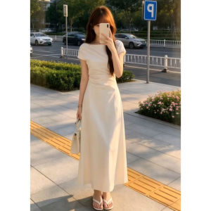 NIUVIES | Elegant White Short Sleeve Maxi Dress