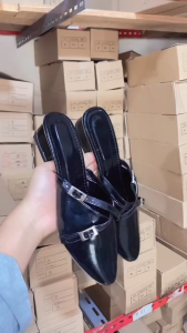 Alifha28 Sendal Slip On Wanita Heels 3cm Mules Sandal Selop Cewek FZ.01