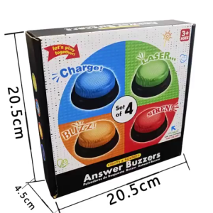 4pcs with Lights and Sound Answer Buzzers 4Colors Trivia Games Game Show Buzzer Buttons Fashion Family Feud Jeopardy Buzzer for Trivia Games