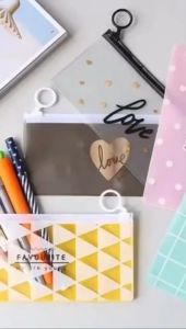 Tempat Pensil Transparan Favouritte / Tempat Pensil Pulpen Zipper / Zipper Bag Multifungsi YUONE
