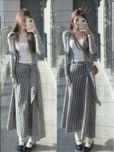 XUECAIQI | Vintage Leisure Knitwear Skirt Set for Plus Size Women