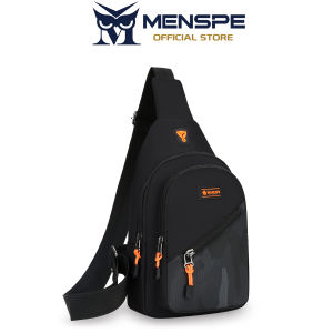MENSPE Mens Chest Bag Outdoor Cross Body Bag Waterproof Travel Shoulder Bag Large Capacity Casual Bag Earphone Hole Design Men Fashion Shoulder Bag Leisure Sport Street Bag for College Student