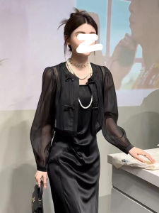 เสื้อคลุมกันแดดผ้าชีฟองสไตล์จีนใหม่สำหรับผู้หญิงในฤดูร้อน เสื้อคลุมกันหนาวสั้นแบบสวมคอตั้ง ปกเสื้อคลุมกันหนาวบาง