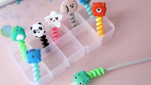 Pelindung Ujung Kabel Motif Lucu Charger dan Headset Silikon Protector Spiral AH097