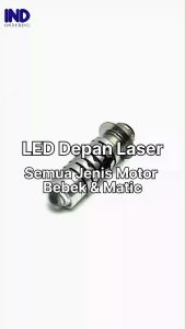 Lampu LED Depan Motor H6 Laser Jauh Dekat 2 Warna Plus Senja Biru Devil Eye Utama Universal Motor Bebek Putih Kuning