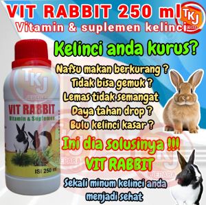 vit rabbit 250 ml vitamin kelinci dan suplemen kelinci penggemuk hewan