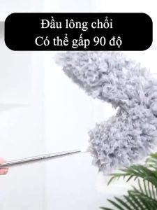 Chổi Quét Trần Nhà Bằng Sợi Cán Dài Xếp Gọn 2m8 - Chổi Quét Bụi Đa Năng Rút Xoay 360 Độ