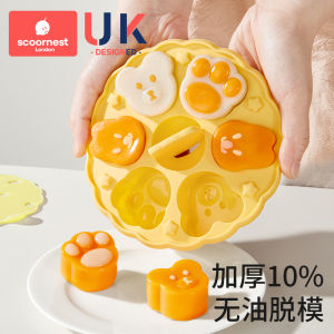 Food Grade Silicone Baby Food Tool High Temperature Resistant Cat Claw round Shape Steamed Cake Mold Baking Kitchen Utensils