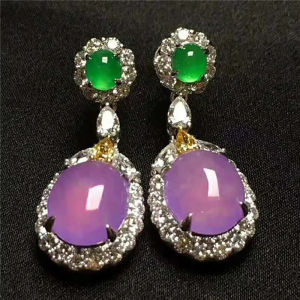 Elegant & Versatile Lavender Amethyst Jade Earrings Silver Plated