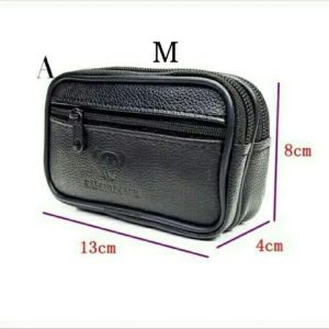 OK Simple Mens Zipper Wallet 3Zippers Wallet For Belt Large Coin Purse