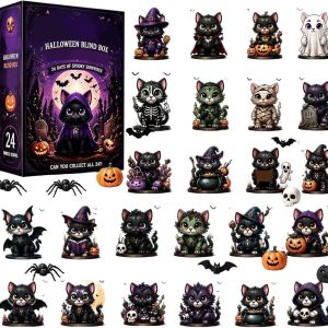 RA Halloween Cat Countdown Calendar Acrylic Blind Box New Classical Style Gift Decor AR