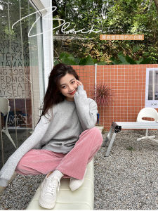 Casual round Toe Thick Bottom Leather Cookie Shoes Womens Spring Autumn New Style Flat Laced Fashionable Slip-On Loafers