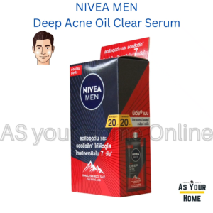 (กล่อง 6 ซอง) Nivea Men นีเวีย เมน ดีพ แอคเน่ ออยล์ เคลียร์ เซรั่ม บำรุงผิวหน้า ลดปัญหาสิว สำหรับผิวมัน เป็นสิวง่าย ขนาดพกพา 7 มล. x 6 ซอง