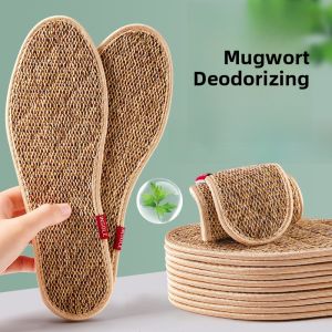 LINGMIAO | Mens Cotton Linen Shoe Inserts with Artemisia Absorbing Sweat Antibacterial Breathable Natural Linen Summer Antibacterial Deodorant Special For Sweaty Feet