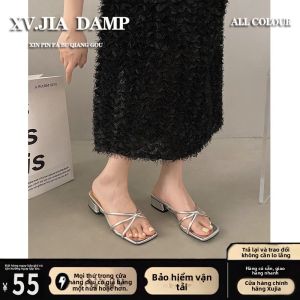 XUJIA | Dép Xăng Đan Phong Cách Tiên Nữ Bạc