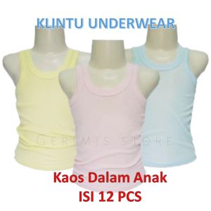 KU - 12 Pcs Kaos Dalam Anak Singlet/Anak Bayi Balita 0-5 Tahun/Laki-Laki Dan Perempuan