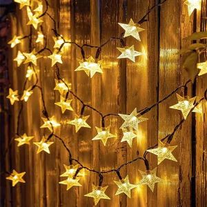 LED Outdoor Solar Star String Light Christmas Garlands Solar LED Fairy Lights Garden Wedding Party Decorations for Home Garden