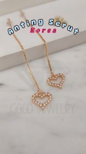 Cute Jewelry Anting Dewasa Jurai Tusuk Korea Love Permata Perhiasan Wanita AT 323
