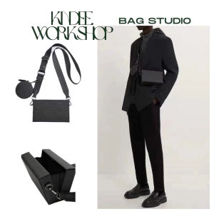 Túi xách nam đeo chéo ZR dáng hộp chữ nhật messenger Hottrend 2 túi trên dưới tuồn siêu cứng cáp phong cách