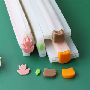 Tulip-shaped Cat Bear Head Diamond Silicone Aroma Soap Mold DIY Handmade Animal Flower Design Candle Crafts Chocolate Tube Mould