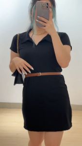 4321 Mimi Vee Knit Mini Dress Kerah Bodycon